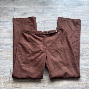 J Crew Trousers Wool Women's 8 Medium Brown Tweed Pants Fall Straight Leg